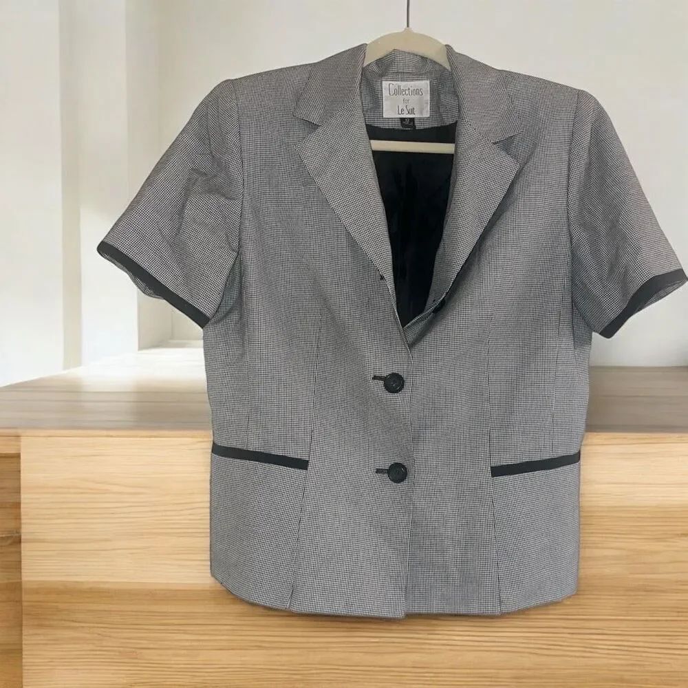 ✨Collections for Le Suit Short Sleeve Grey Button Down Sz 12 Blazer✨